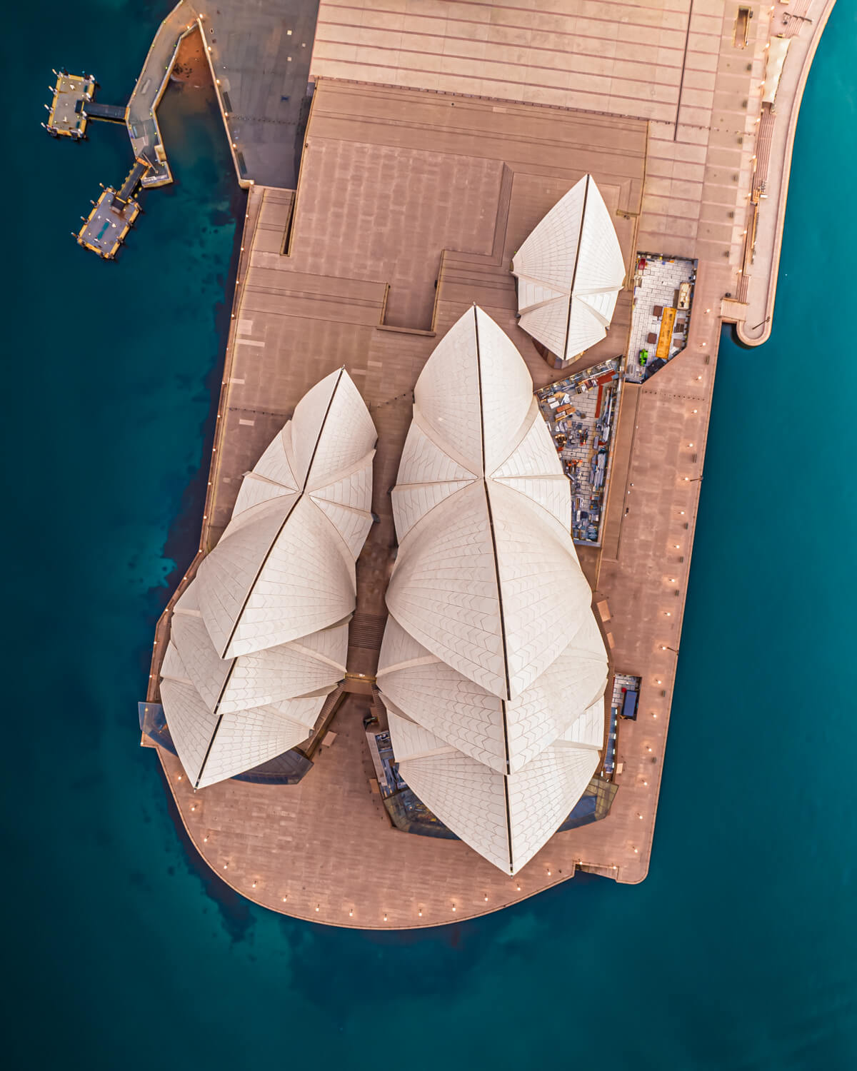 Aerial photograph of the Sydney Opera House from above, NSW Australia